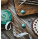 KnitPro Mindful Teal Retractable Tape Measure - Polished Wood